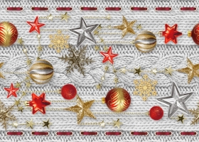 Дорожка наб. 30044-1 Новогодняя звезда шир 50 см - Интернет-магазин тканей "Сама-швея". Ткани для домашнего текстиля в розницу..