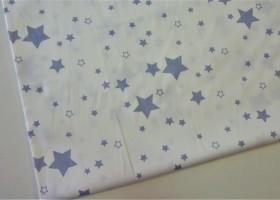 Хлопок сатин К-835 Звёзды серые и белые на белом шир 1,60 - Интернет-магазин тканей "Сама-швея". Ткани для домашнего текстиля в розницу..