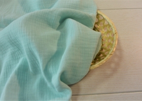 Муслин двухслойный жатый Мята шир 1,40 - Интернет-магазин тканей "Сама-швея". Ткани для домашнего текстиля в розницу..