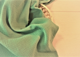 Муслин двухслойный 21/165 Серо-зелёный шир 1,30 - Интернет-магазин тканей "Сама-швея". Ткани для домашнего текстиля в розницу..