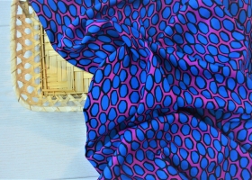 Плательная креп 29102 Ромбы синие шир 1,45 - Интернет-магазин тканей "Сама-швея". Ткани для домашнего текстиля в розницу..