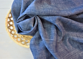 Лён меланж 25102 тёмно-синий шир 1,40 - Интернет-магазин тканей "Сама-швея". Ткани для домашнего текстиля в розницу..