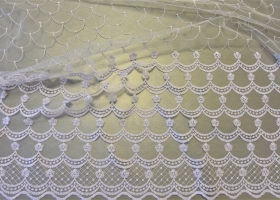 Сетка вышивка Колибри 706 белый выс 2,80 - Интернет-магазин тканей "Сама-швея". Ткани для домашнего текстиля в розницу..