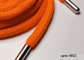 Шнур хлопок круглый 0025 Апельсин наконечник металл 7 мм длина 120 см - Интернет-магазин тканей "Сама-швея". Ткани для домашнего текстиля в розницу..