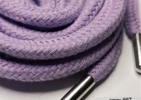 Шнур хлопок круглый 007 Лаванда наконечник металл 7 мм длина 120 см - Интернет-магазин тканей "Сама-швея". Ткани для домашнего текстиля в розницу..