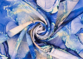 Вискоза плательная ВСК-035 Акварель кораллово-синяя шир 1,45 - Интернет-магазин тканей "Сама-швея". Ткани для домашнего текстиля в розницу..
