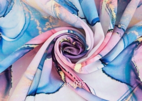 Вискоза плательная ВСК-037 Акварель розово-голубая шир 1,45 - Интернет-магазин тканей "Сама-швея". Ткани для домашнего текстиля в розницу..