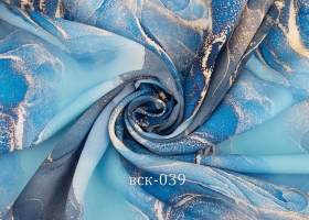 Вискоза плательная ВСК-039 Мрамор сине-голубой шир 1,45 - Интернет-магазин тканей "Сама-швея". Ткани для домашнего текстиля в розницу..